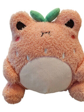Cuddle Barn Strawberry Wawa Frog Plush Stuffed Animal Pink